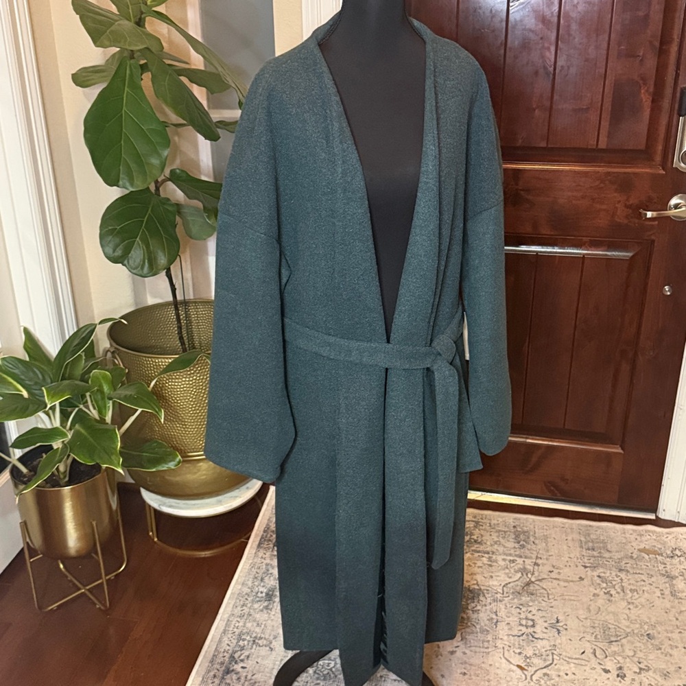 JustFab Minimalist, Wrap Front Double Knit Robe, Belted  Coat Size XXL